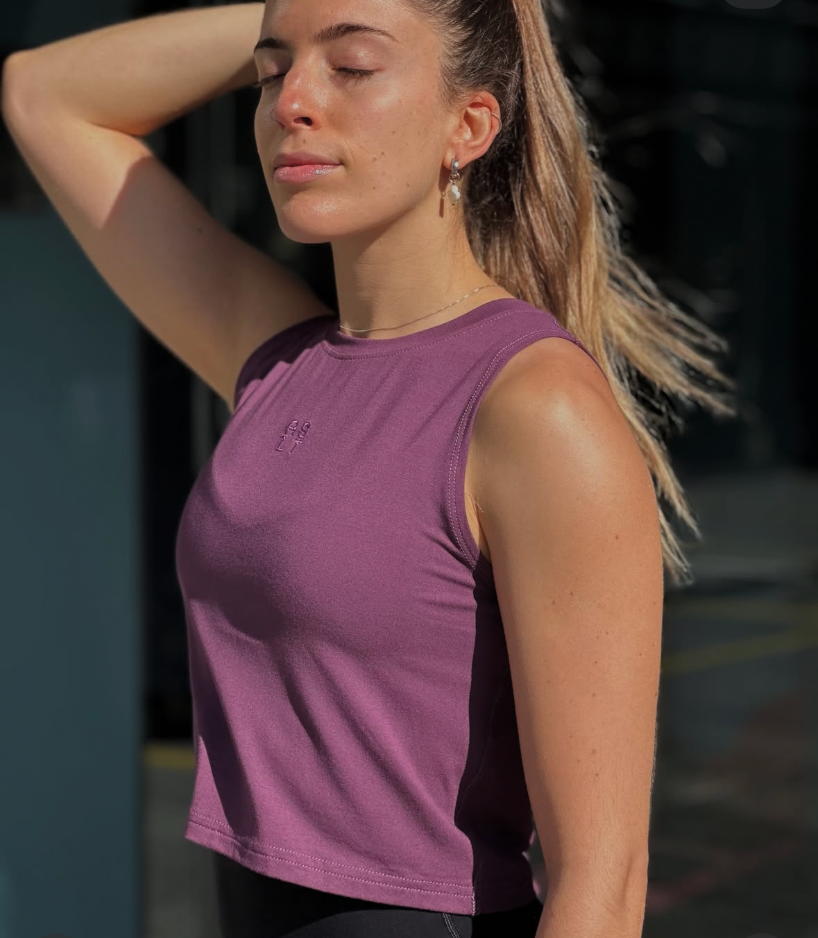Old Logo Cotton Crop Top - Violeta